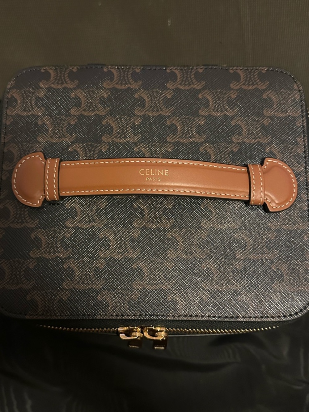 Celine Brown Triomphe Vanity Case with Gold Hardware BRAND NEW AUTHENTIC - Picture 3 of 6